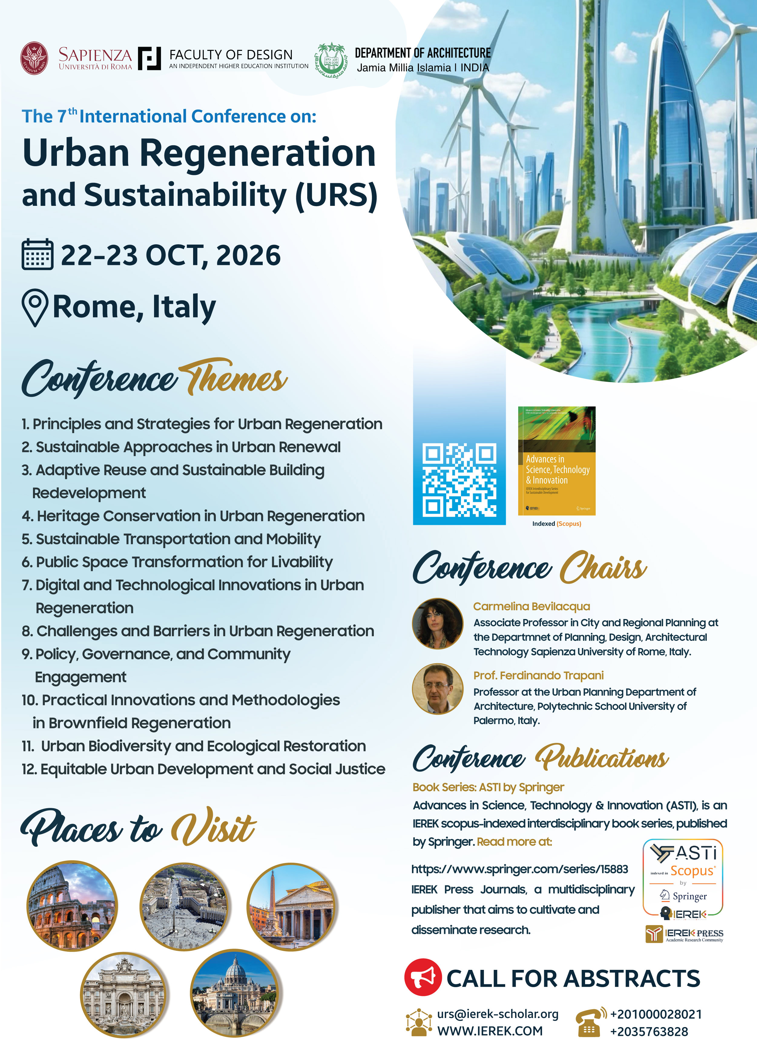 7th edition of our international conference: Urban Regeneration and Sustainability (URS)